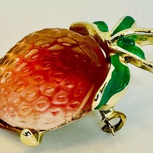 Elegant Strawberry Brooch -Called the Forbidden Fruit Brooch